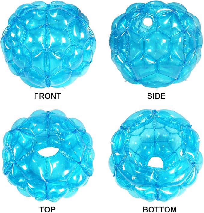 SUNSHINEMALL 2 Pack Inflatable Bumper Balls for Kids & Adults - Giant Zorb Balls (36" Red + Blue)