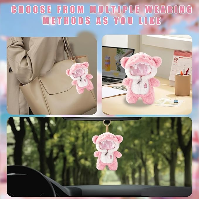 Shark Clothes for Dolls,1-Piece Marine-Themed Costume Accessory, Compatible 6.7 Inch(17cm ) Doll, Clothes Accessories Perfect for Collectors and Dress-Up (Shark-Pink)