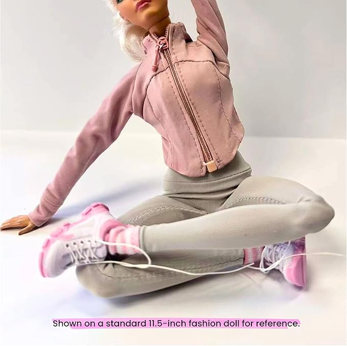 Fashion Doll Workout Set, Yoga setfitness Athletic Jacket with Leggings and Shoes, Compatible with 11.5-12 inch Fashion Doll 1/6 Scale Accessories