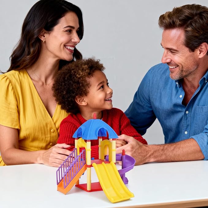 Garneck Miniature Playground Set Dollhouse Decor: Mini Playground Model with Slide and Stairs Plastic Furniture Accessory for Dollhouse Sand Table Diorama Small Playset Home Decoration