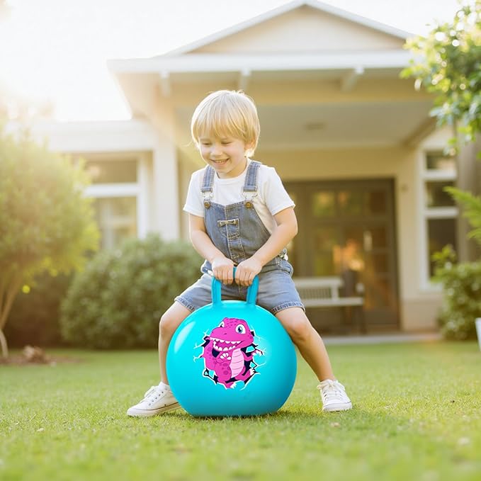 EVERICH TOY Hopper Ball for Kids 4-8, 18In Dinosaur Hoppity Hop Ball, Sit On Bouncy Balls with Handle, Indoor Outdoor Easter Basket Stuffers Hopping Toys Gifts for Boys Girls