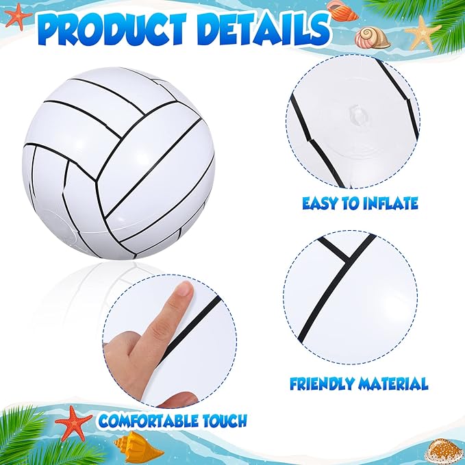 Sosation 16 Inch Inflatable Sport Balls 5 Styles Sport Beach Balls Swimming Pool PVC Ball Bulk Blow up Sports Party Decorations for Family Outdoor Beach Pool Water Sports(15 Pieces)