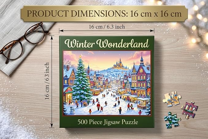 Winter Wonderland Jigsaw Puzzle for Ages 16 and Over - 500 Pieces, Winter/Christmas Village Theme