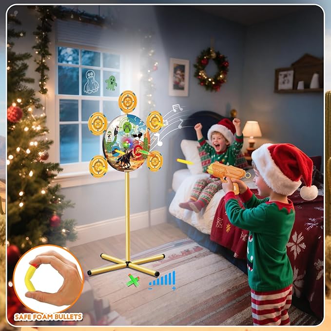 Shooting Game Toys for Ages 3 4 5 6 7 8 9 10+ Year Old Boy, Digital Shooting Target with 40 Soft Foam Dart and 2 Toy Guns Indoor Outdoor Sports Games Birthday Xmas Easter Gifts Toys for Kids 5-7 8-12
