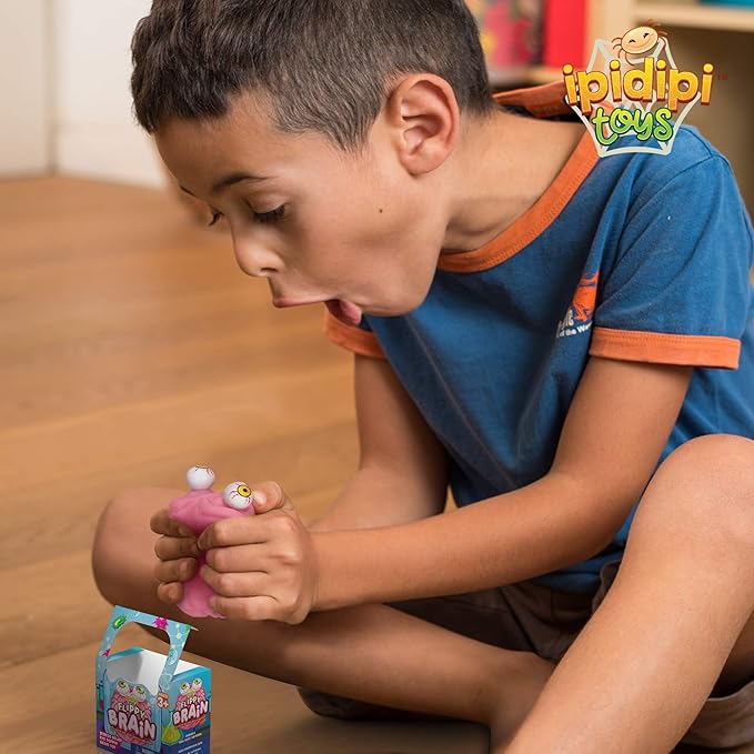 IPIDIPI TOYS Flippy Brain Squishy Eye Popping Toy – Easter Basket Stuffers - Fun Fidget Sensory Squeeze Toy, Birthday Party Favors, Goodie Bag Stuffers for Boys and Girls