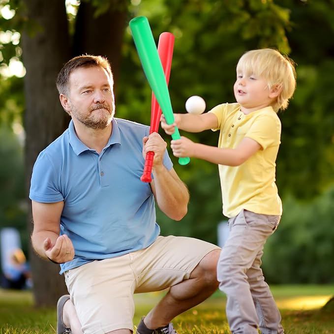 TOYANDONA 6pcs Kids Outdoor Baseball Practice Toys Children Toddlers Baseball Bats Baseballs Batting Skill Training Kids Toddlers