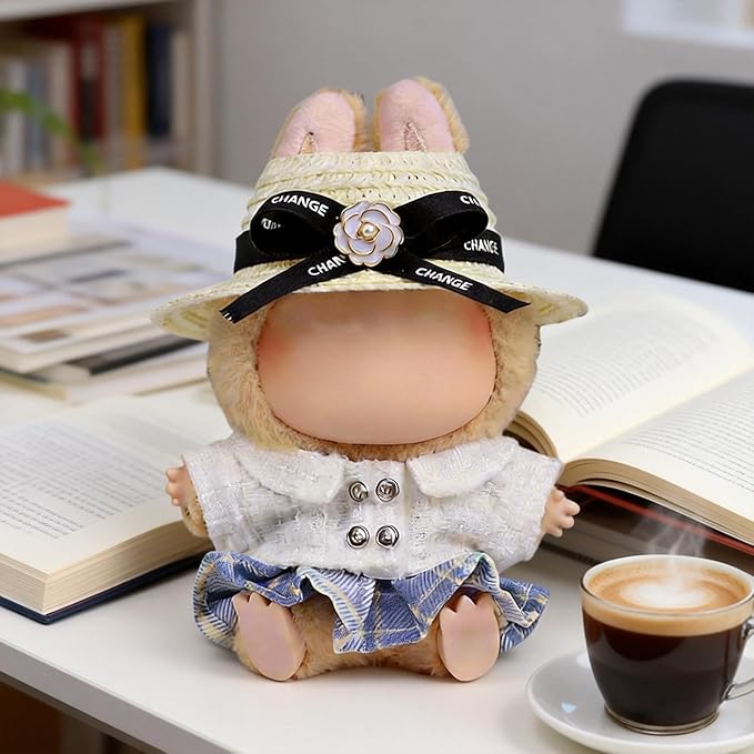 Clothes for 17cm Dolls, Luxury Chic Style Set High-End Fashion Outfit with Premium Dolls Accessories for Play & Display (White) - 3 Piece