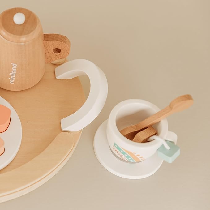 Miniland Doll Wooden Tea Set - Quality, ECO, Imaginative