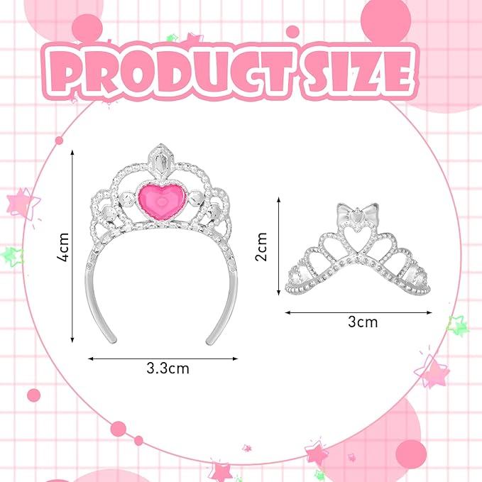 Sumind 20 Pieces Doll Accessory Jewelry Set 10 Necklaces and 10 Crowns Fashion Mini Dress up Jewelry for 11.5 Inch Doll