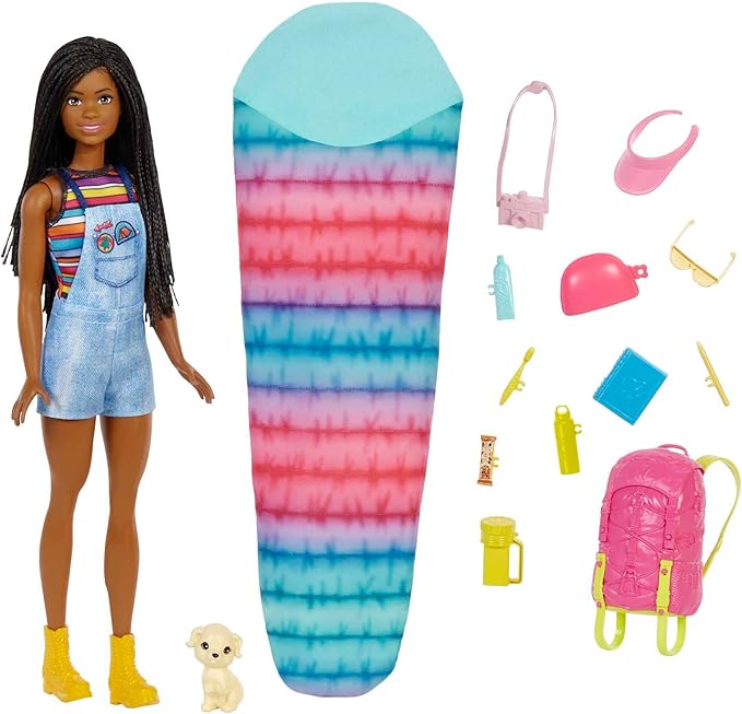 Barbie Doll and Accessories, It Takes Two “Brooklyn” Camping Doll with Pet Puppy and 10+ Accessories