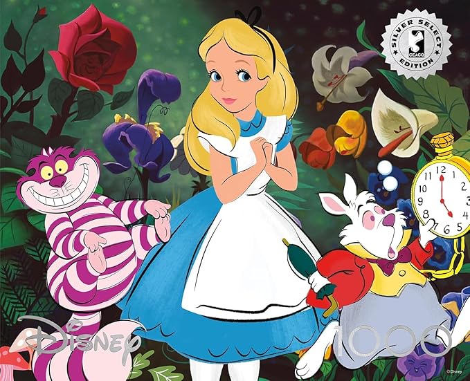 Buffalo Games - Silver Select - Disney - Alice in Wonderland, Alice and Friends - 1000 Piece Jigsaw Puzzle for Adults -Challenging Puzzle Perfect for Game Nights
