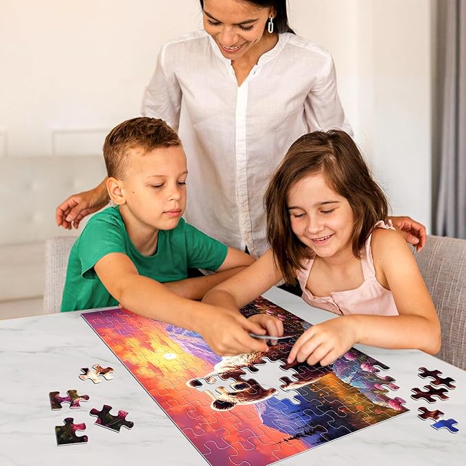 100 Piece Puzzles for Kids Ages 4-6 Brown Bear Family Puzzles for Kids Ages 6-8 8-10, 100 Piece Senior Jigsaw Puzzle for Toddlers Kids Puzzle Age 3-5 Toys Birthday Gifts for Boys Girls Adults