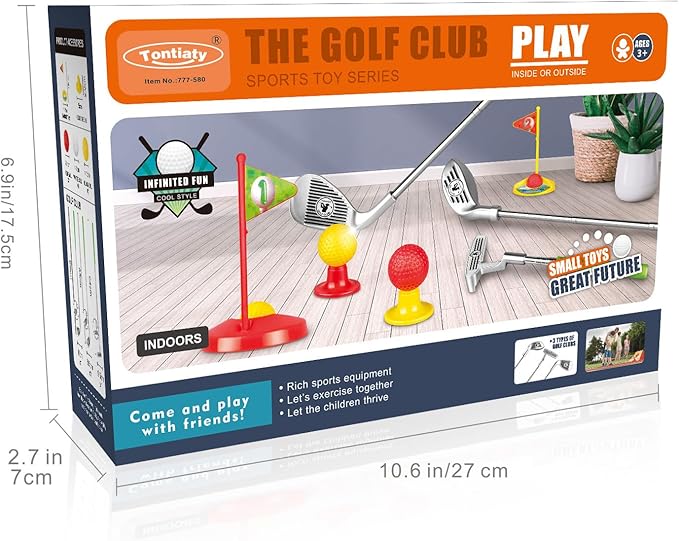 Kids Golf Clubs Set for Ages 3-8, Adjustable, Indoor & Outdoor, Golf Club Plastic, Gift for Boys and Girl