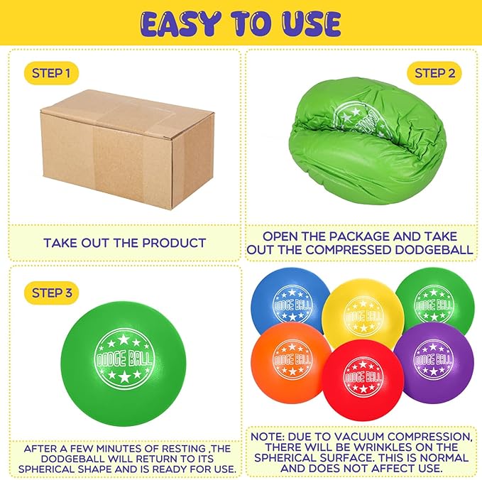 Jerify Foam Dodgeball Set 5 Inch Soft Skin Playground Dodgeballs Bulk, Low Density Foam for Non Sting Dodgeball Sports Equipment for Kids and Adults