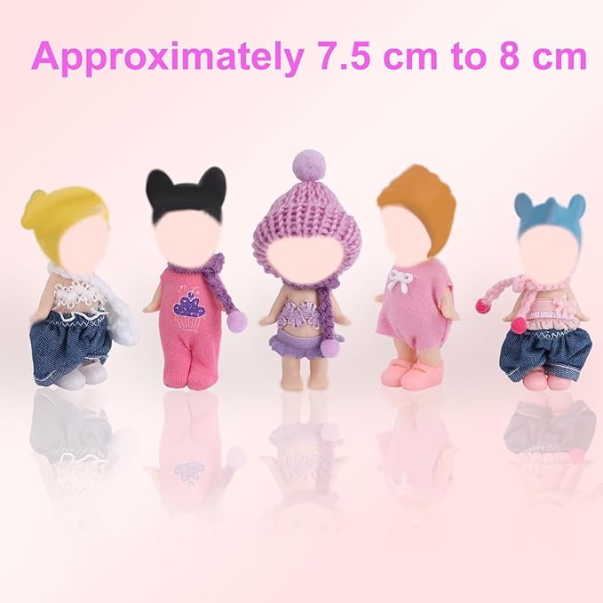 6 Sets Doll Clothes for 7.62cm/3 Inches, Adorable Mini Clothes Set Funny Doll Outfits Costume Accessories Suitable for Dressing and Displaying