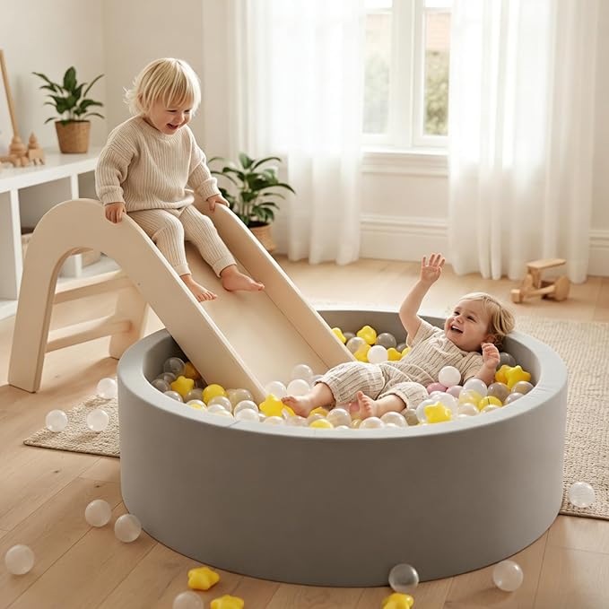 TRENDPLAY Star Ball Pit Balls for Toddlers -50 100 200 Count Star Balls Different Shapes, Non-Toxic Plastic Balls for Safe Play, Boys Girls Festival Party Decoration