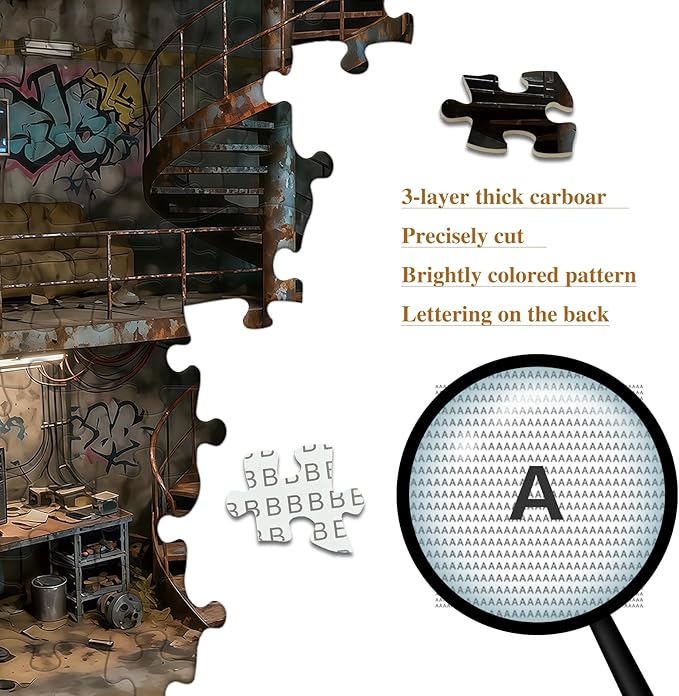 Puzzles for Adults 1000 Pieces Family Decoration Puzzle Impossible Puzzles with Letters on Back Gift for Adult Puzzle Lovers (27.56x19.7 Inch)