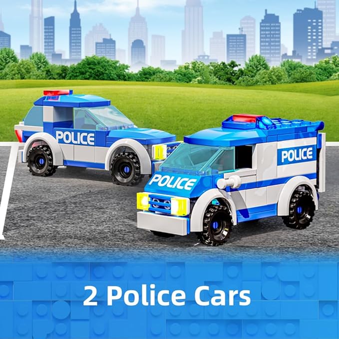 MindBox City Police Station Building Sets, 570pcs City Police Sets Toy Building Bricks Kit for Boys 8-12
