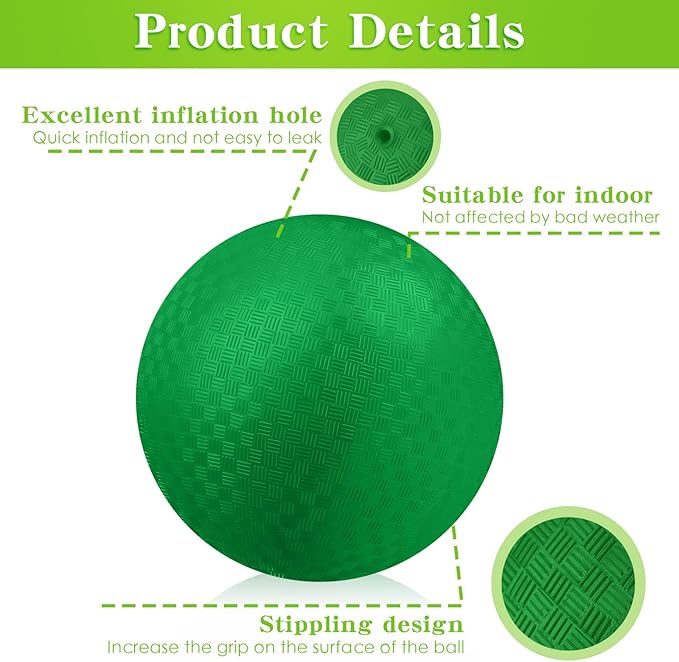 Yunsailing 24 Pack Dodgeballs Bulk 6 Inch Operation Christmas Playground Balls Rubber Bouncy Inflatable Kickball with Pump for Kids Adult Outdoor Handball Game Christian Donation Gift (Dark Green)