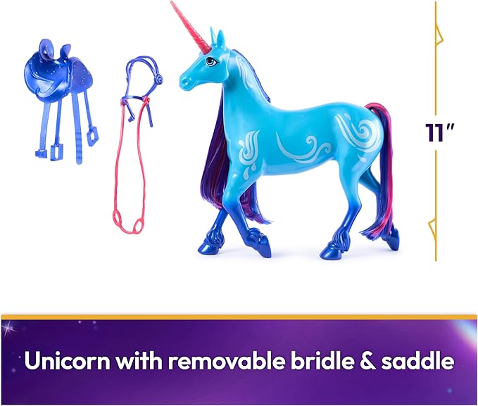 Unicorn Academy, River with 2 Riding Accessories, 11”, Compatible with Isabel, Dolls & Unicorn Toys for Girls Ages 4 and up