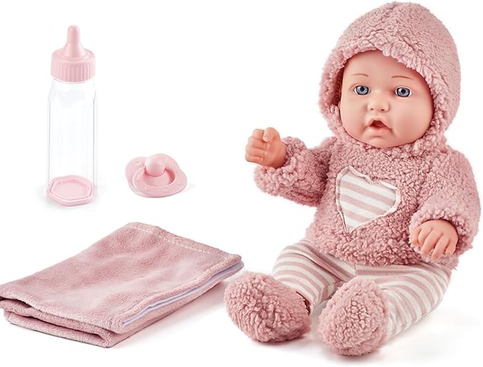 12 inch My First Baby Doll Toy playset with Accessories and Clothes in Gift Box, Ideal Gift for 3+ Years Old Girls Toddlers