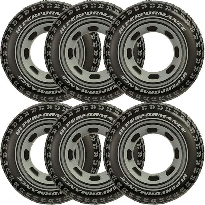 Intex Inflatable 36" Giant Tire Tubes for Swimming Pool/Lake/Ocean (6 Pack)
