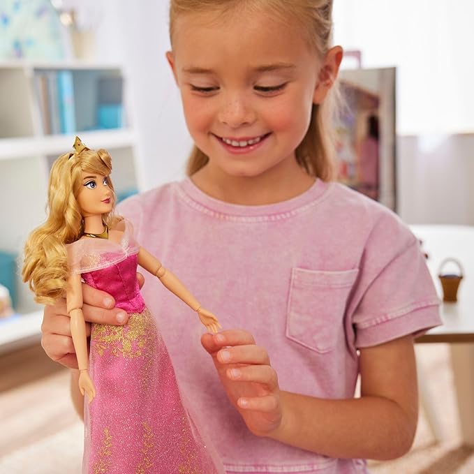Disney Store Official Aurora Story Doll - 11 Inches - Includes Coloring Book and Additional Dress, Princess Doll in Classic Outfit, Disney Princess Toys for Girls