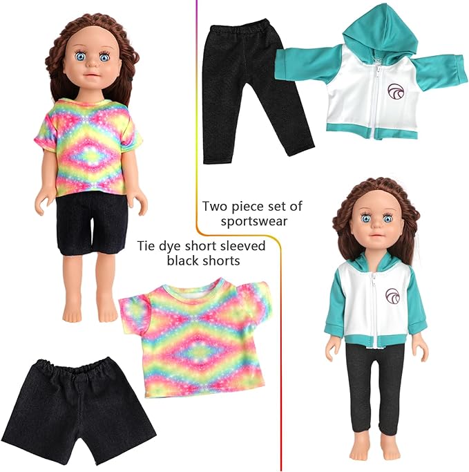 10 Sets of 18 Inch American Doll Clothes, Including 10 of Doll Clothing Dress Outfits for American Dolls, Birthday Gifts for Kids