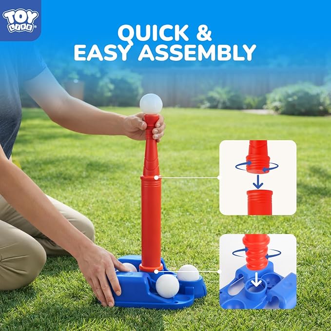 TOY Life T-Ball Set for Toddlers Ages 3-5 – Kids Baseball Set with Bat, Tee and 6 Balls – Outside Toys & Birthday Gift for 3, 4, 5, 6, 7, 8 Year Old Boys