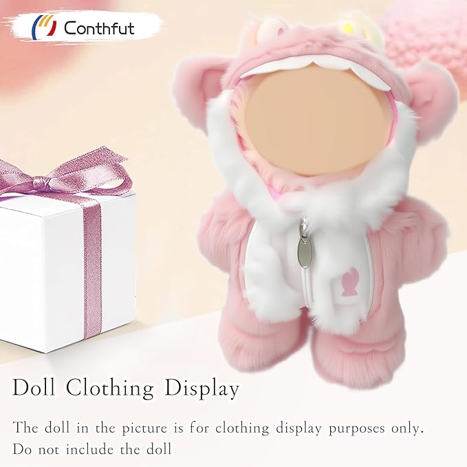 17cm Doll Clothes,Clothes for Dolls Outfit, Accessories for Dolls Clothes, Cute Clothes Set for Doll,No Doll Included (Pink Shark)