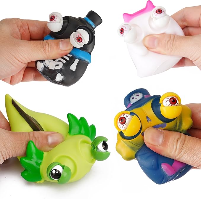4 Pcs Squeeze Toys Eye Popping Toy Stress Relief Tool Toys for Kids Adult Hand Fidget Toys Halloween Party Favors
