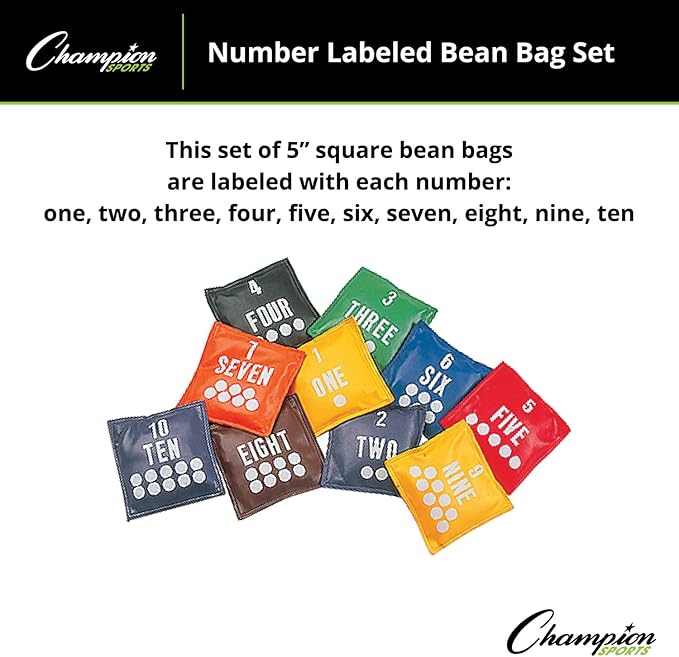 Champion Sports 5 Inch Numbered Bean Bag Set