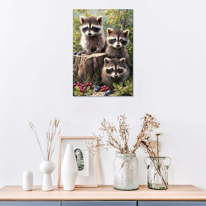 Great Jigsaw Puzzles for Adults 300 Pieces Cute Raccoons with Berries Puzzles for Adults Toys Gift Family Decoration Kids Puzzle