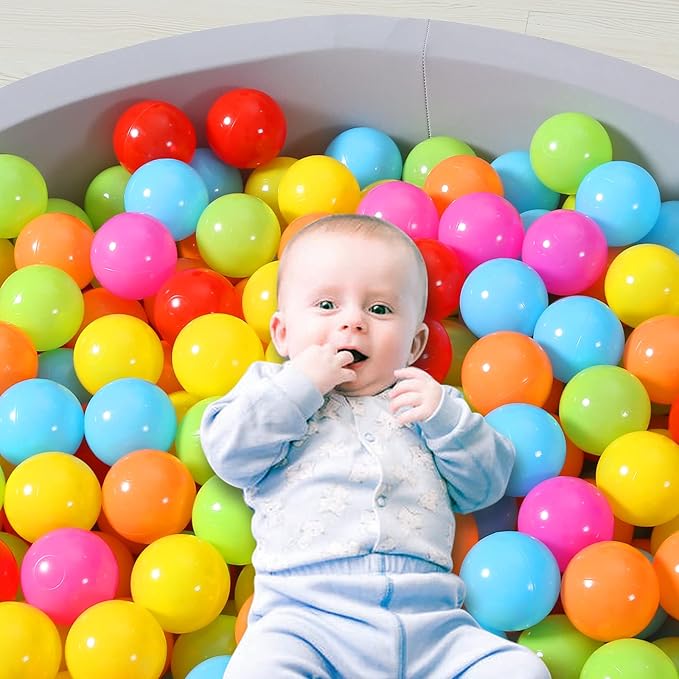 STARBOLO Ball Pit Balls for Toddlers Pack of 100 200 500 - BPA&Phthalate Free Non-Toxic Crush Proof Soft Plastic Balls for 1-5Years Old Toddlers Girl Kids Birthday Pool Playpen Tent Party