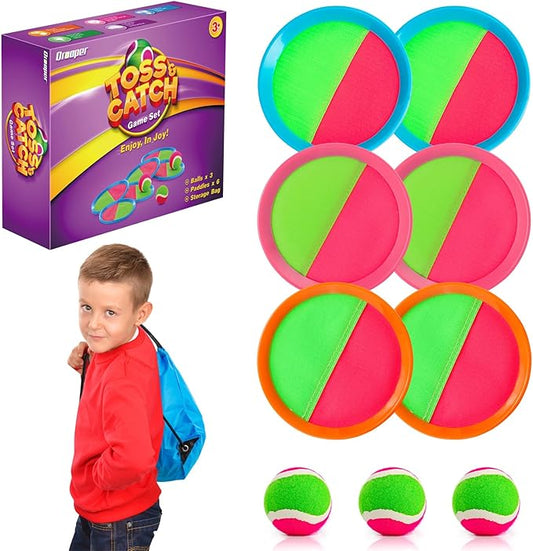 Toss and Catch Ball Game Set Easter Basket Stuffers for Kids Toddler, Toys for 3 4 5 6 7 8 Year Old Boys Girls Birthday Gift, Yard Outdoor Games for Kid Ages 4-8 8-12 Beach Pool
