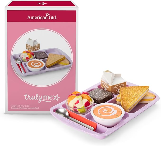 American Girl Truly Me 18-inch Doll Hungry for Hot Lunch Playset with Sandwich, Soup, Fruit, and Brownie, For Ages 6+