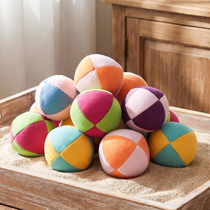 Liliful 24 Pcs 2.56 Inch Footbag Bulk Small Hacky Ball Multicolored Foot Indoor Toy for Kids Adults Teens Beginners Gifts Juggling Playing Games Party Favors