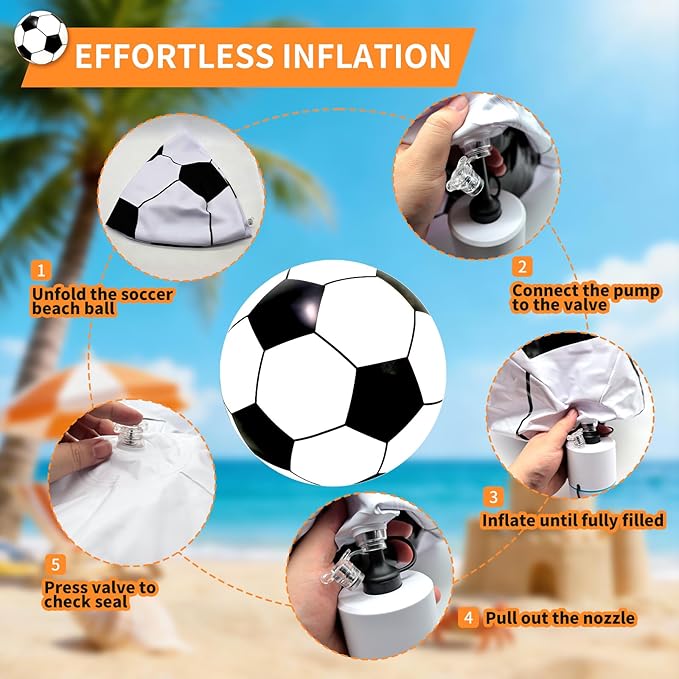 3 Pcs 40 Inch Giant Inflatable Soccer Ball, Huge Beach Football Large Sport Balls Jumbo Beach Balloons Oversized Soccer Party Favors for Birthday Decoration, Gift, Outdoor Sports, Pool, Backyard