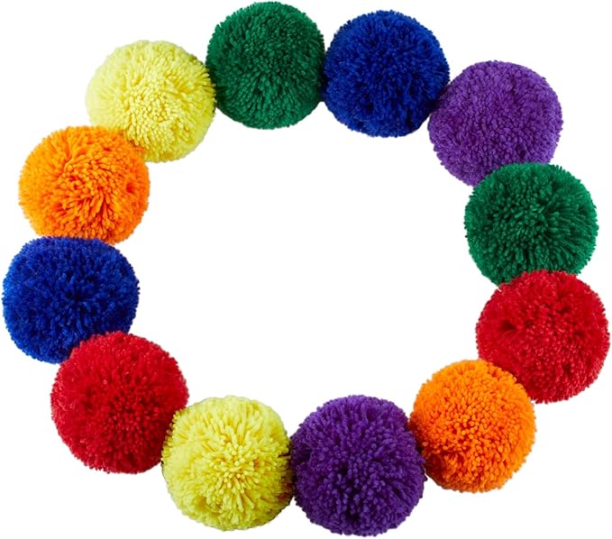 12-Pack 4'' Yarn Sport Balls/Soft Fleece Balls (Rainbow Pack)