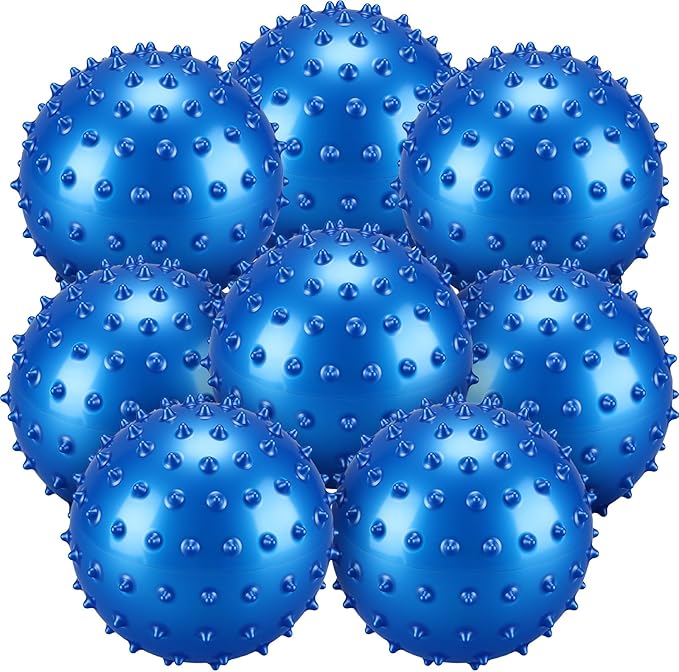 Bouncy Spiky Sensory Ball - Inflatable Massage Stress Fidget Toy Playground Balls for School Party Favors Outdoor Indoor