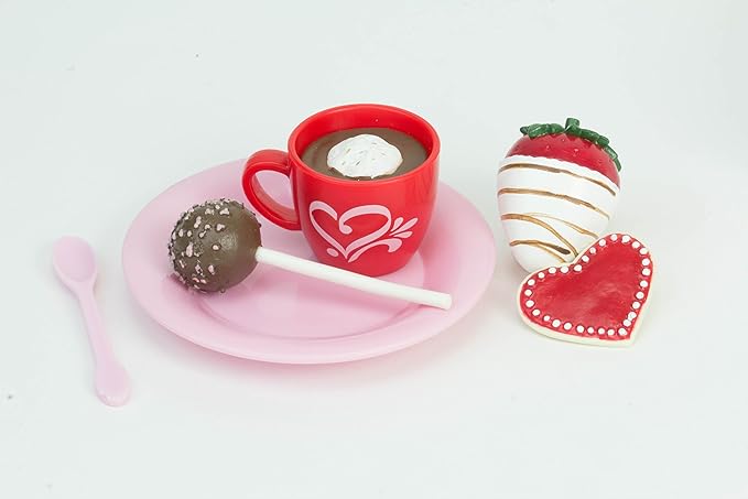 18 Inch Warm Your Heart Doll Accessories Food Set Perfect for the American Baking Girl. Includes Hot Cocoa, Cake Pops, Cookies and More Mini Doll Food by Sophia's, 12 piece set