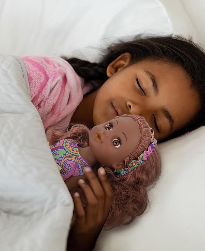 GAGAKU Black Doll for Girls, 14" Black Dolls Set for Toddlers Kids 1 2 3 4 5 6 Years Old, Black Girl Baby Doll with Hair to Comb, Including Doll Dress Clothes Outfits Hair Accessories