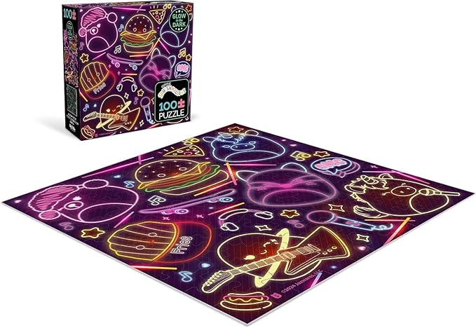 Buffalo Games - Glow in the Dark - Squishmallow Neon Lights - 100 Piece Jigsaw Puzzle