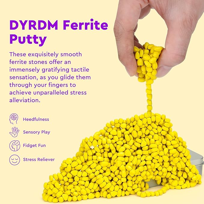 1000+ Original Ferrite Putty Yellow, Sensory Stones, Adult Fidget Stress Relief Desk & Office Item, Ferrite Stones Stocking Stuffers Gifts