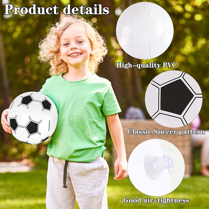 FOIMAS 8pcs Soccer Beach Balls,15 Inch Inflatable Soccer Balls for Summer Pool Beach Party Favor Outdoor Activities