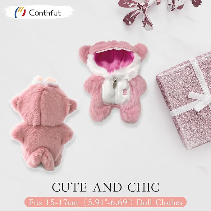 17cm Doll Clothes,Clothes for Dolls Outfit, Accessories for Dolls Clothes, Cute Clothes Set for Doll,No Doll Included (Pink Shark)
