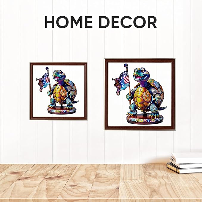 Bovearto Wooden Puzzle for Adults, Flag Turtle Wood Puzzles, Tortoise Puzzle Unique Shaped for Adults Kids Puzzles Family Games for Adults Game Large Size (15.6"*17.3")