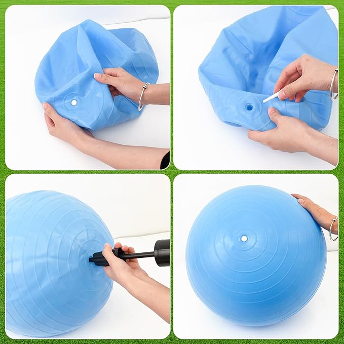 18-Inch Jumbo Playground Balls (3 Pack, Red&Blue&Green) - Oversized Inflatable PVC Balls for Kids & Pets, Backyard Grass Play, Indoor/Outdoor Games with Hand Pump