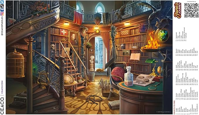 Ceaco - June's Journey - The Library - 2000 Piece Puzzle for Adults - Challenging and Perfect for Game Nights - Finished Puzzle Size 38.5 x 26.5
