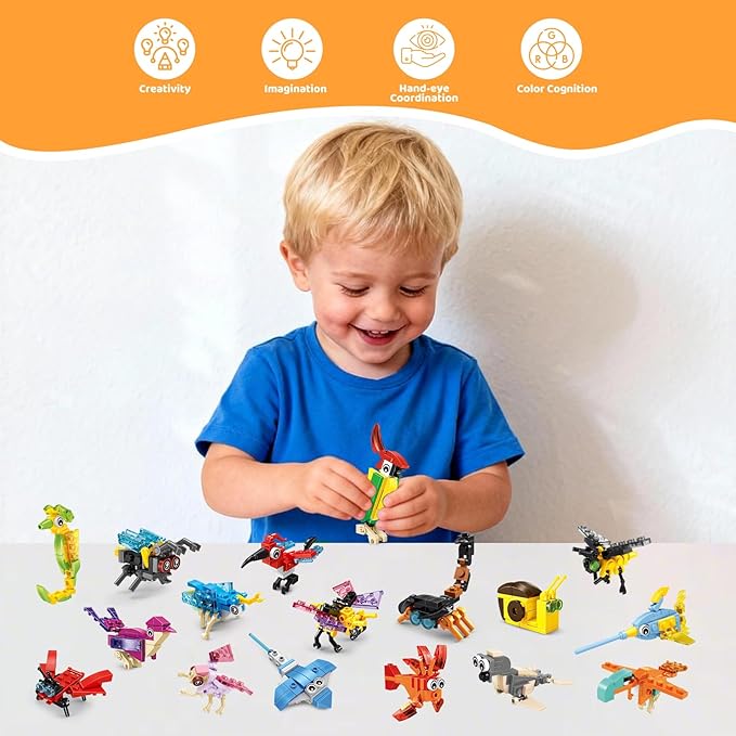 36 Packs Mini Building Blocks Set Party Favors Building Blocks for Kids 4-8, Goodie Bags Stuffers for Kid, Prize Box Toys for Kids Classroom